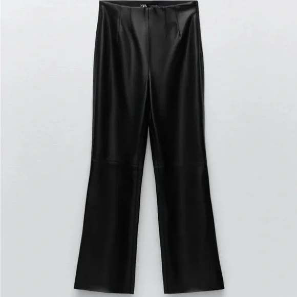 Zara Pants Jumpsuits Zara Flared Faux Leather Leggings